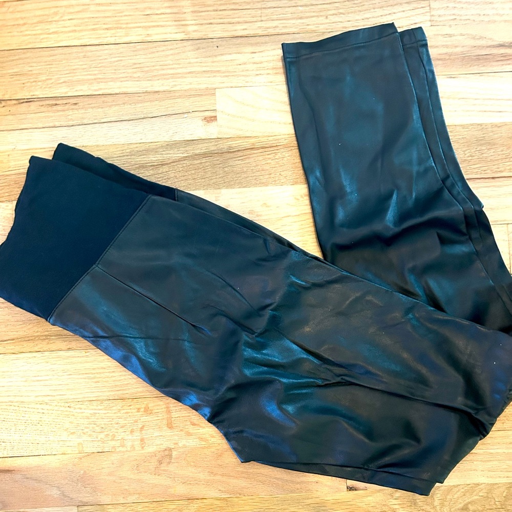 h&m maternity fake leather leggings